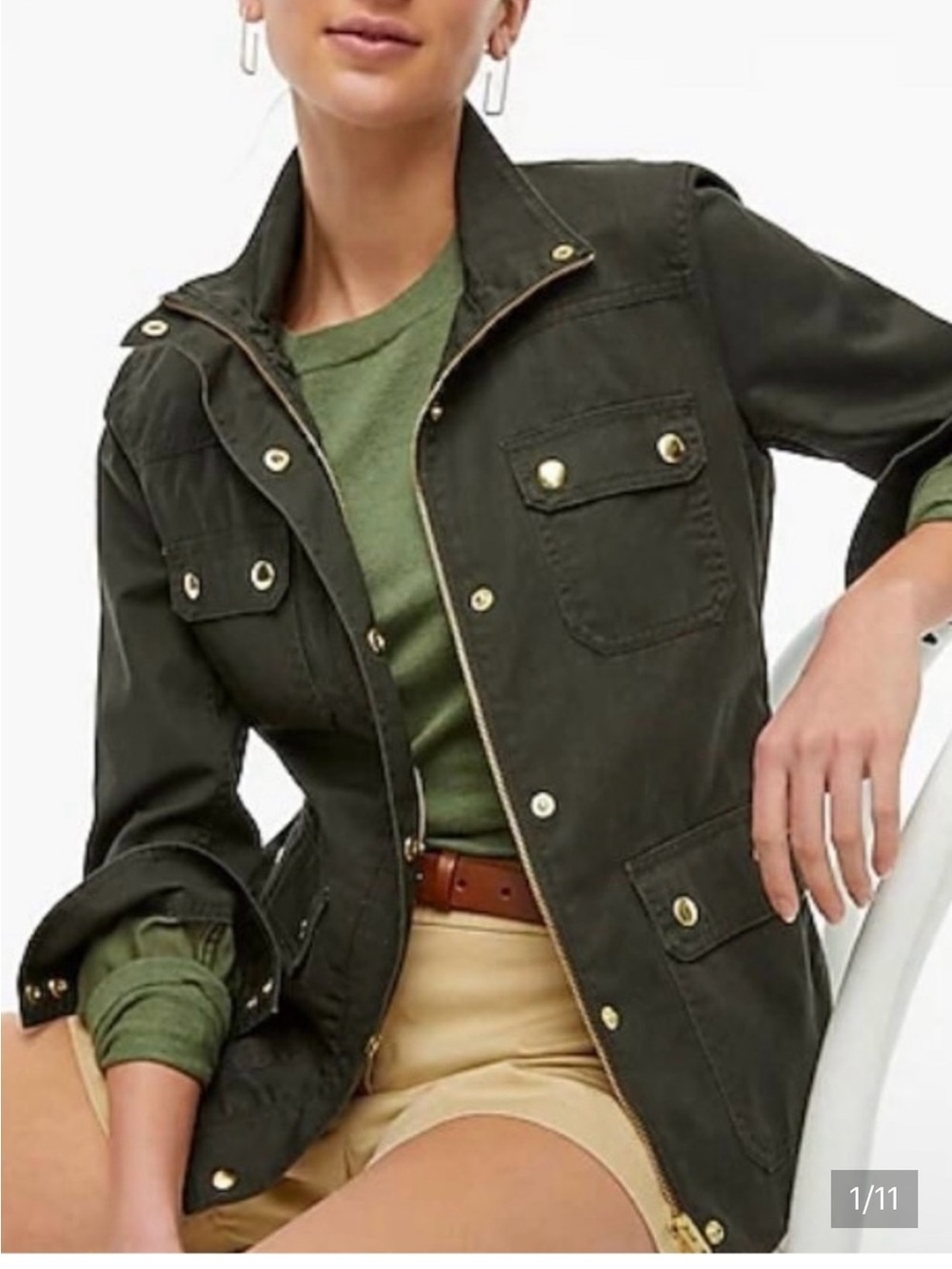 J. Crew Olive Utility Jacket - Women’s Casual Field Coat